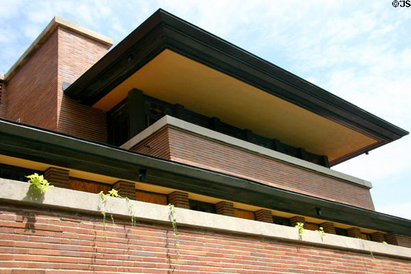Roof overhang of Frederick C. Robie House. Chicago, IL.