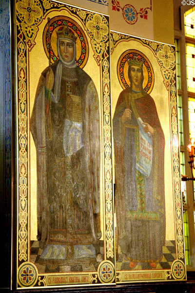Paintings of saints in Holy Trinity Cathedral. Chicago, IL.