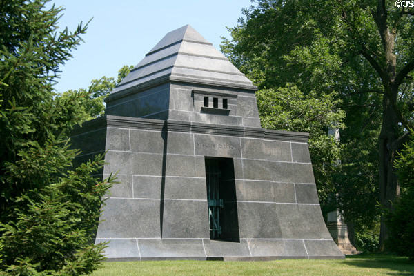 Monument (1887) to Martin A. Ryerson (1818-1887) lumber merchant & developer in Graceland Cemetery. Chicago, IL. Architect: Louis H. Sullivan.