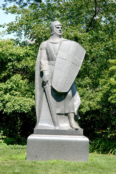 Monument (1931) to Victor F. Lawson (1850-1925) newspaper publisher by Lorado Taft in Graceland Cemetery. Chicago, IL.