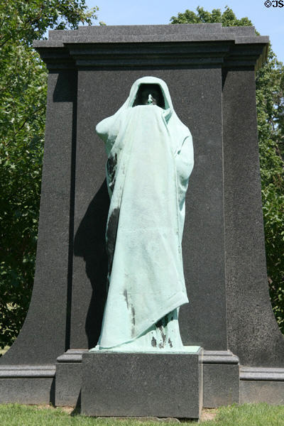Monument (1909) to Dexter Graves (1789-1845) hotelier by Lorado Taft in Graceland Cemetery. Chicago, IL.