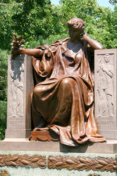 Monument (1906) to Marshall Field (1835-1906) founder of retailing empire by Henry Bacon & Daniel Chester French in Graceland Cemetery. Chicago, IL.