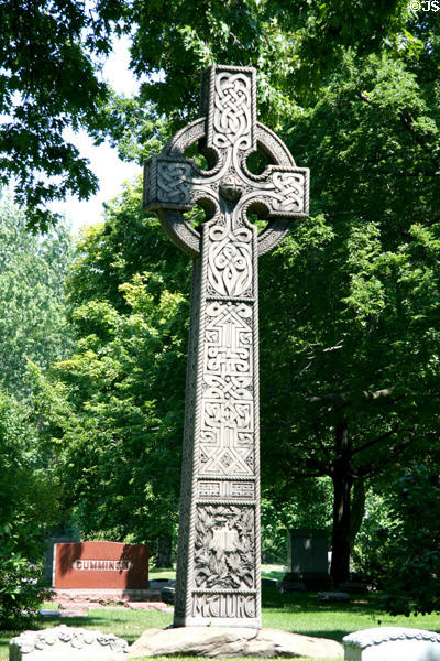 Celtic cross monument to McClurg in Graceland Cemetery. Chicago, IL.