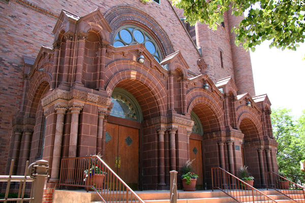 Romanesque portal of St. Gabriel Church. Chicago, IL.