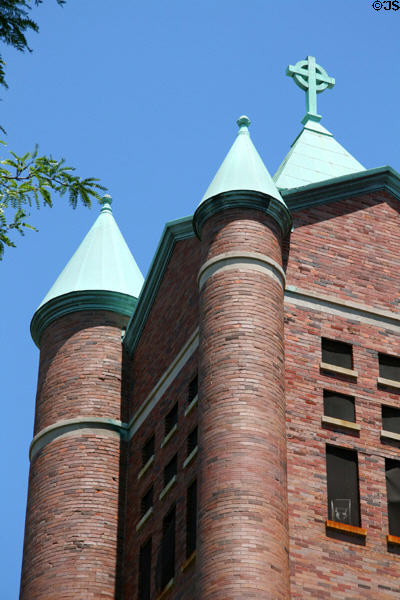 Tower details of St. Gabriel Church. Chicago, IL.