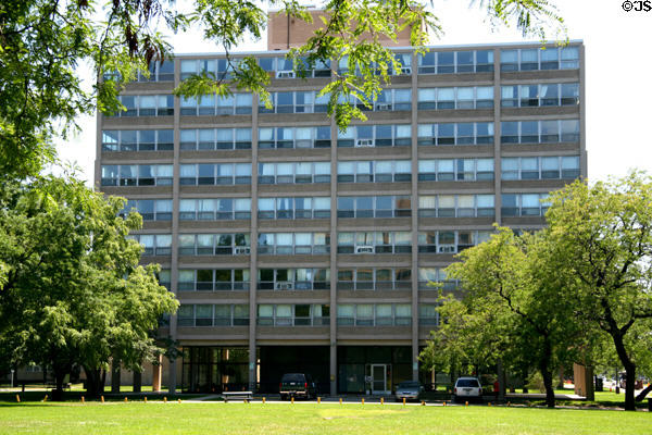 Carman Hall (1953) at Illinois Institute of Technology. Chicago, IL. Architect: Ludwig Mies van der Rohe.