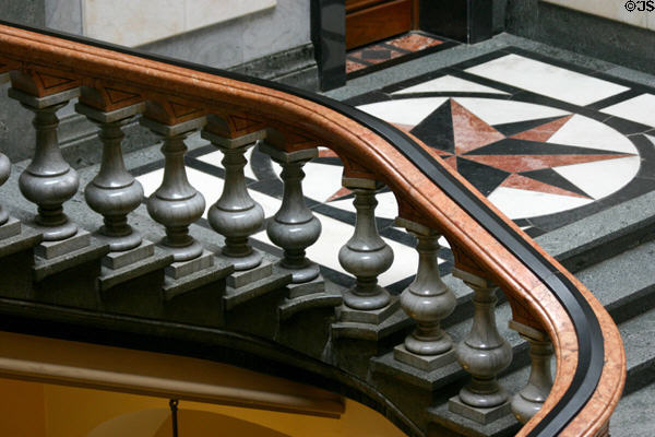 Marble stair railing in Illinois State Capitol. Springfield, IL.