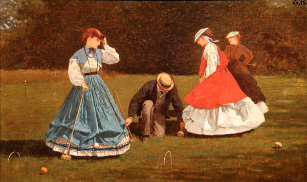 Croquet Scene painting (1866) by Winslow Homer at Art Institute of Chicago. Chicago, IL.