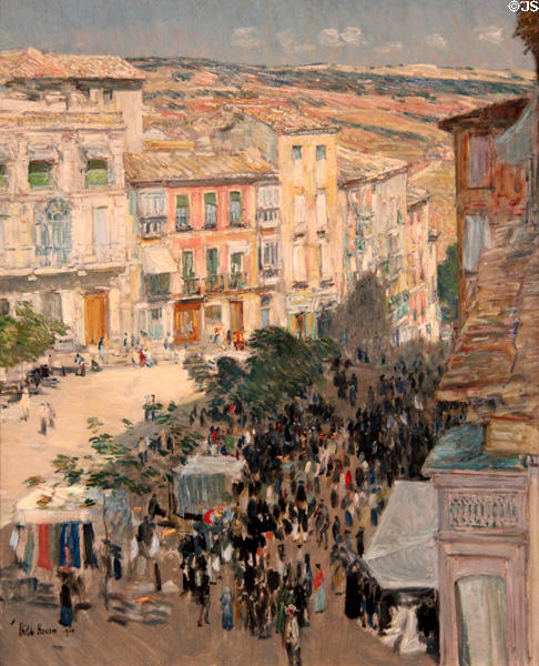 View of a Southern French City painting (1910) by Childe Hassam at Art Institute of Chicago. Chicago, IL.
