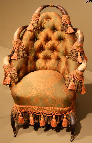 Steer horn armchair (1870-80) possibly from Texas at Art Institute of Chicago. Chicago, IL.