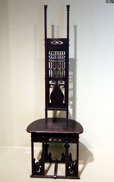 Hall chair (c1900) by Charles Rohlfs of Buffalo, NY at Art Institute of Chicago. Chicago, IL.