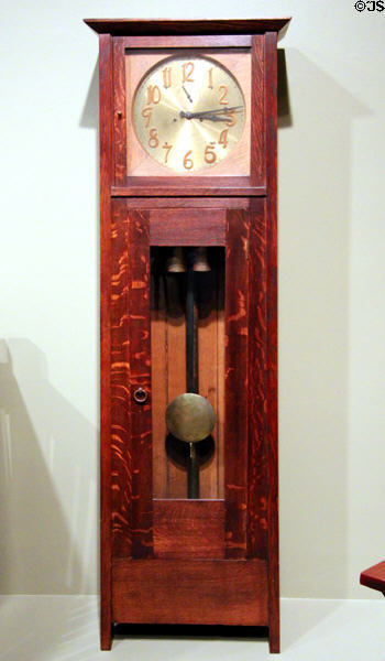 Hall clock (1902) by Gustav Stickley with works by Seth Thomas Clock Co. at Art Institute of Chicago. Chicago, IL.