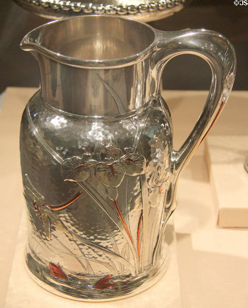 Silver, gold & copper pitcher (1878) by Edward C. Moore for Tiffany & Co. at Art Institute of Chicago. Chicago, IL.