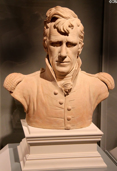Terracotta bust of General Andrew Jackson (1819) by William Rush at Art Institute of Chicago. Chicago, IL.