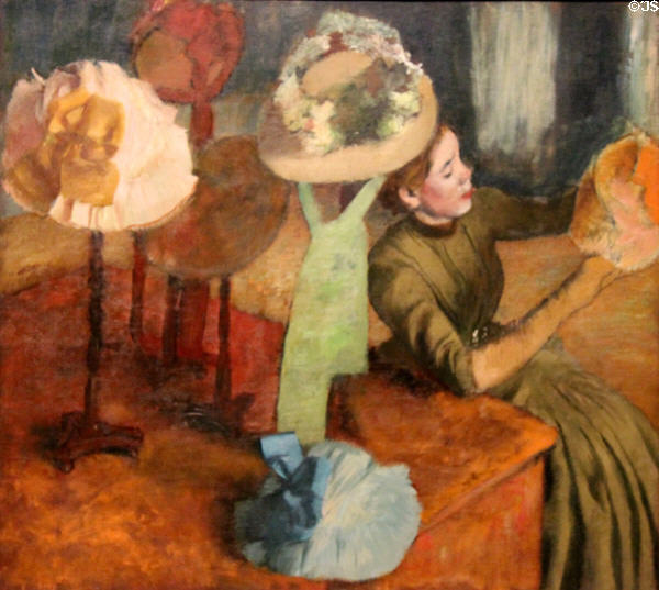 The Millinery Shop painting (1879-86) by Edgar Degas at Art Institute of Chicago. Chicago, IL.