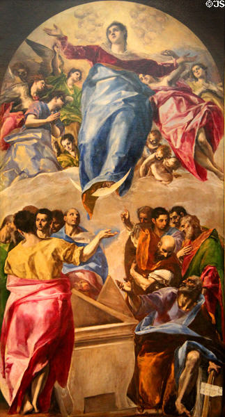 Assumption of the Virgin painting (1577-9) by El Greco at Art Institute of Chicago. Chicago, IL.