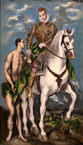 St Martin & the Beggar painting (1597-1600) by El Greco at Art Institute of Chicago. Chicago, IL.