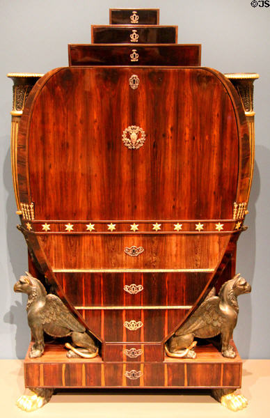 Fall-front desk (c1810) from Vienna, Austria at Art Institute of Chicago. Chicago, IL.