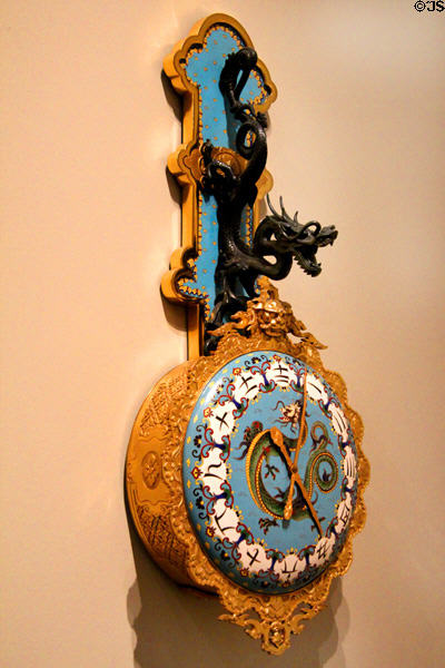 Wall clock with dragons & Chinese motifs (c1880) prob. by Escalier de Cristal of France at Art Institute of Chicago. Chicago, IL.
