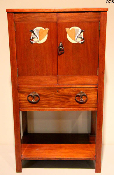Work cabinet with bird designs (c1900) by Mackay Hugh Baillie Scott & made by John P. White of Pyghtle Works of England at Art Institute of Chicago. Chicago, IL.