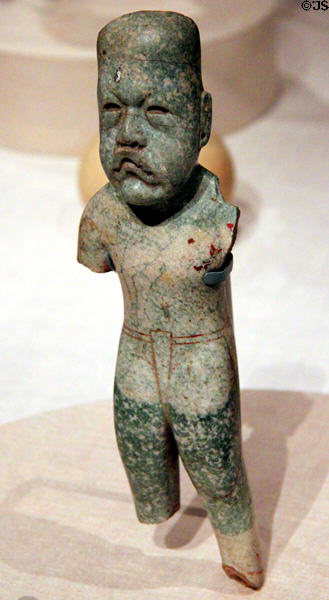 Olmec standing figurine (800-400 BCE) from Veracruz, Mexico at Art Institute of Chicago. Chicago, IL.