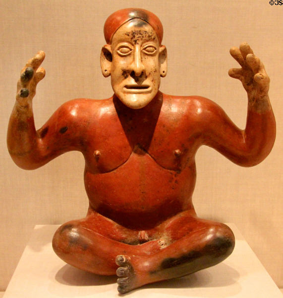Ceramic storyteller figure (100-800) from Jalisco, Mexico at Art Institute of Chicago. Chicago, IL.