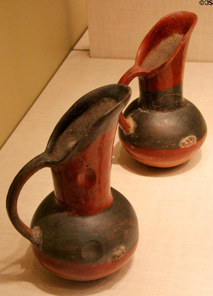 Earthenware polychrome pitchers (1400-1520) from Cholula, Mexico at Art Institute of Chicago. Chicago, IL.