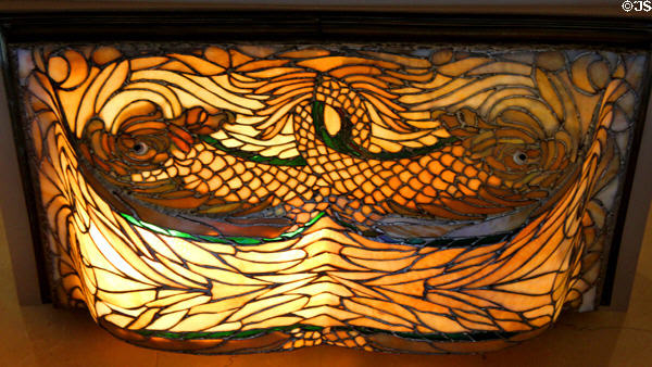 Lead glass light fixture (1896) from Fisher Building, Chicago by Charles Atwood of D.H. Burnham & Co. at Art Institute of Chicago. Chicago, IL.