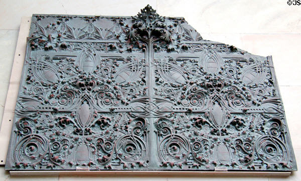 Cast iron spandrel (1898-9) from demolished Gage Building, Chicago by Louis H. Sullivan at Art Institute of Chicago. Chicago, IL.
