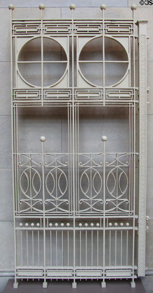 Cast iron entrance gate (1895) from Francis Apartments, Chicago by Frank Lloyd Wright at Art Institute of Chicago. Chicago, IL.
