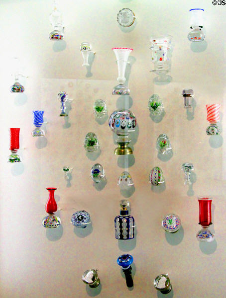 Collection of glass paperweights at Art Institute of Chicago. Chicago, IL.