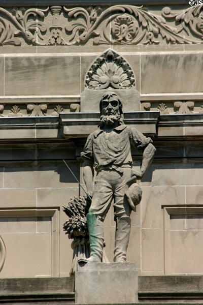 Farmer statue on State Capitol. Indianapolis, IN.