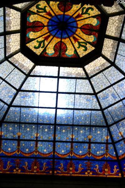 Stained glass skylight in State Capitol. Indianapolis, IN.