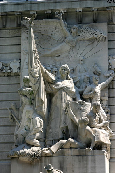 Freeing the slaves on Civil War Memorial. Indianapolis, IN.