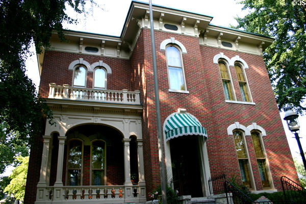 Museum home (1872) of poet James Witcomb Riley (528 Lockerbie St.). Indianapolis, IN. Style: Italianate.
