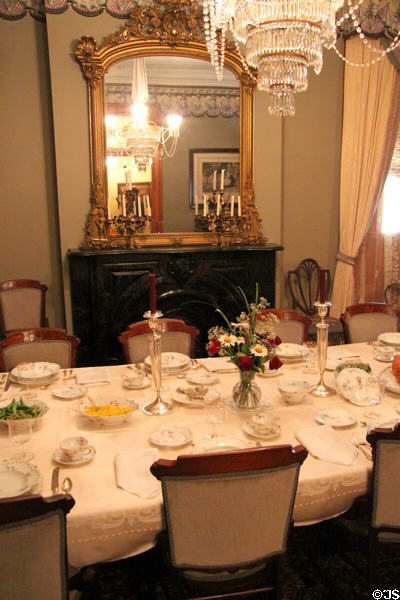 Dining room at Benjamin Harrison Presidential Site. Indianapolis, IN.