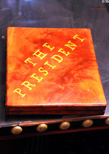 Benjamin Harrison's document box at Benjamin Harrison Presidential Site. Indianapolis, IN.