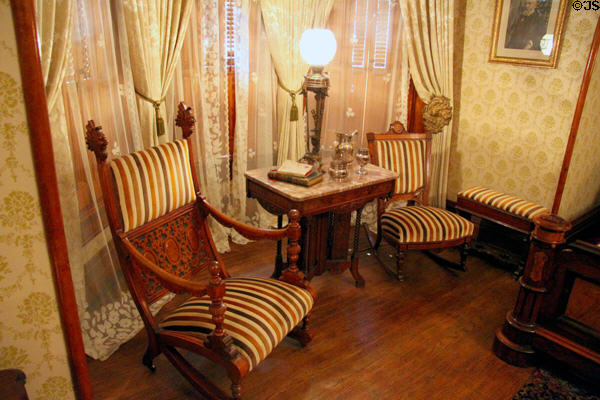 Chairs in Benjamin Harrison's bedroom at Benjamin Harrison Presidential Site. Indianapolis, IN.