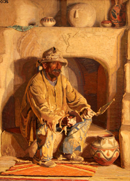 The Plasterer painting (1921) by Ernest Blumenschein at Eiteljorg Museum. Indianapolis, IN.