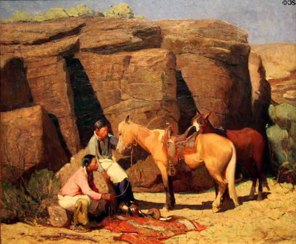 The Old Buckskin painting (1922) by Oscar E. Berninghaus at Eiteljorg Museum. Indianapolis, IN.