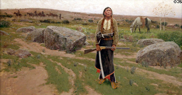 Indians Moving Camp painting (1898) by Henry Farny at Eiteljorg Museum. Indianapolis, IN.