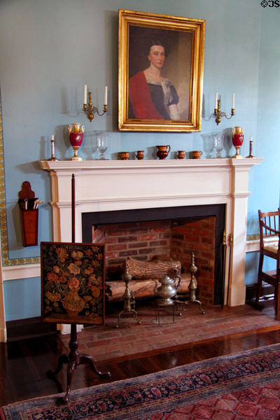 Fireplace in dining room at Grouseland. Vincennes, IN.