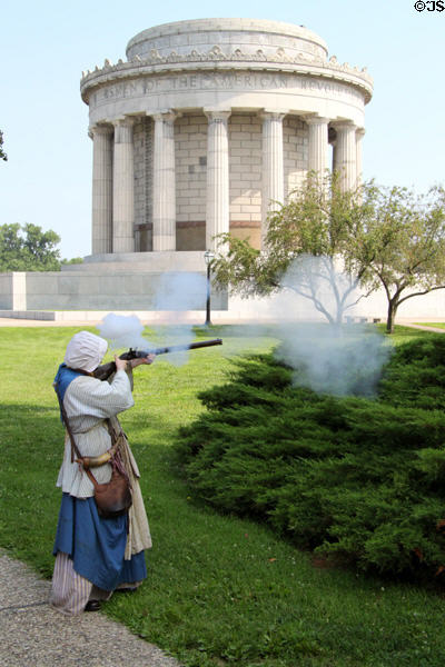 Musket firing at Clark Memorial. Vincennes, IN.