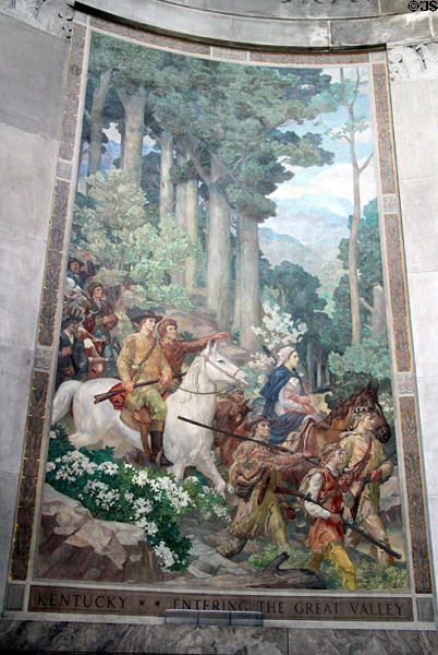 Kentucky - Entering the Great Valley mural in Clark Memorial. Vincennes, IN.
