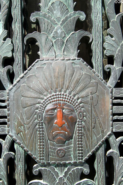 Art Deco Indian on Clark Memorial. Vincennes, IN.