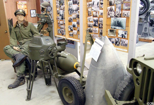 German V-1 Buzz Bomb Nose Cone & military equipment at Indiana Military Museum. Vincennes, IN.