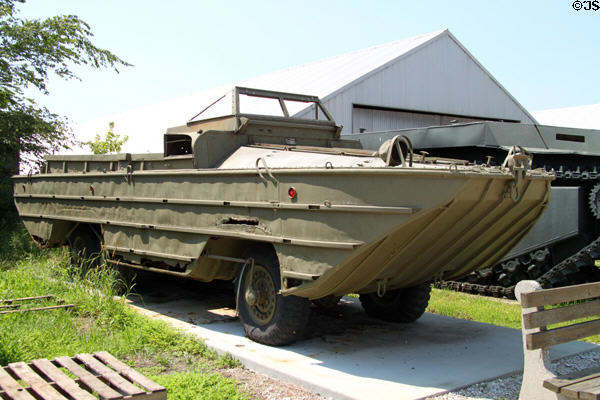 DUKW (aka Duck) a six-wheel-drive amphibious truck for World War II at Indiana Military Museum. Vincennes, IN.
