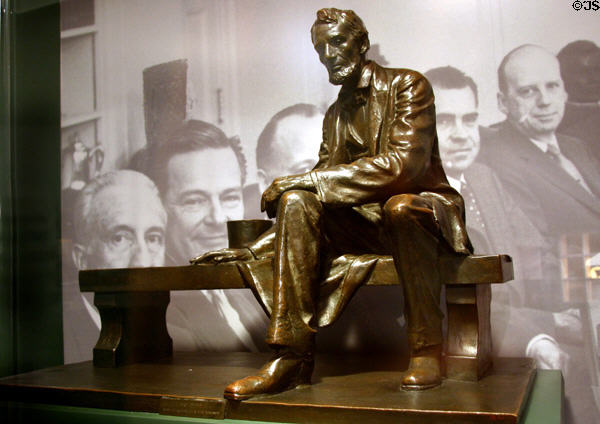Abraham Lincoln bronze sculpture by Gutzom Borglum from Ike's Oval Office at Eisenhower Museum. Abilene, KS.