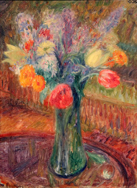 Bouquet of Flowers in a Vase painting (c1915) by William J. Glackens at Wichita Art Museum. Wichita, KS.