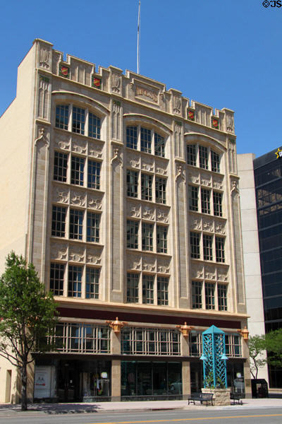Kress Building (1929) (5 floors) (224 East Douglas Ave.). Wichita, KS. Style: Gothic Revival. Architect: G.E. Mackay. On National Register.
